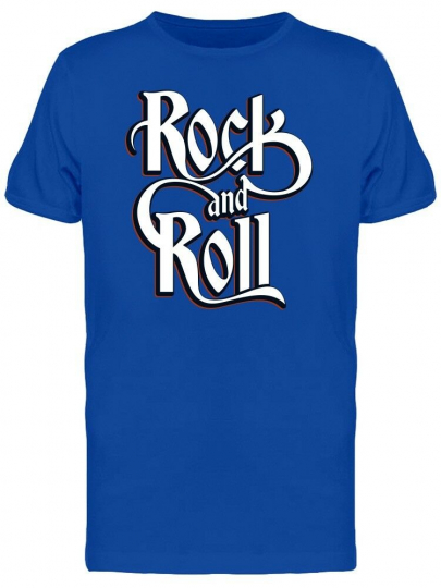 Rock And Roll Fused Lettering Men's Tee -Image by Shutterstock