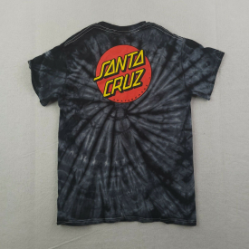 Santa Cruz Skateboard Shirt Mens Small Black Blue Tie Dye Skater Logo S