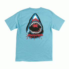 Santa Cruz Skateboard Shirt Speed Wheels Shark Pacific Blue Mens