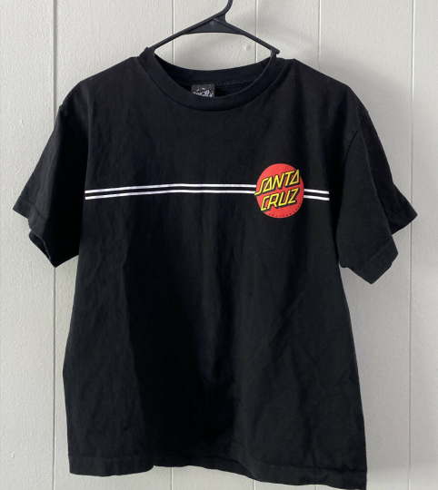 Santa Cruz Skateboards Classic Dot Black T-Shirt Youth Size XL