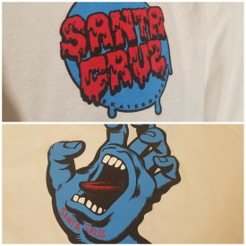 Santa Cruz Skateboards, Youth L, Screaming Hand, Drip Logo, Surf, Skate, T Shirt