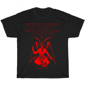 Satanic Things Baphomet T-Shirt (Stranger Things Parody, Satanism, Funny)