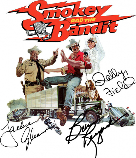 Smokey and the Bandit 80s Movie Vintage Printed Autograph Burt Reynolds + Shirt