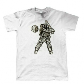 Spaceball, Mens T Shirt – Funny Space Baseball Planet Smashing Home Run Gift Him