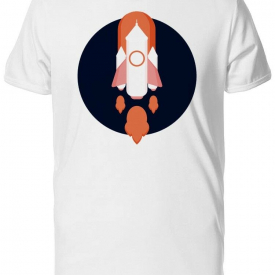 Spaceflight Rocket Cartoon Ship Men’s Tee -Image by Shutterstock