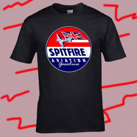 Spitfire Aviation Gasoline Men’s Black T-Shirt Size S-3XL