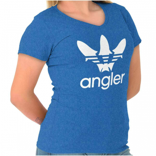 Sportfishing Angler Fisherman Novelty Gift Womens V-Neck T-Shirts Tees Tshirt