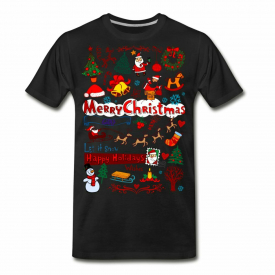Spreadshirt Merry Christmas Funny Mashup Men’s Premium T-Shirt