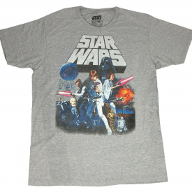 Star Wars Men’s T Shirt A New Hope Distressed Graphic Tee Movie Poster