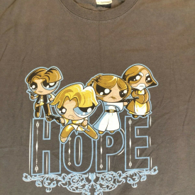 Star Wars New Hope Mashup Powerpuff Girls Grey T-shirt Sz. L