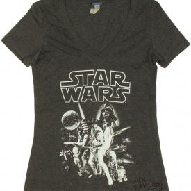 Star Wars Vintage Movie Poster Junior V-Neck T-Shirt