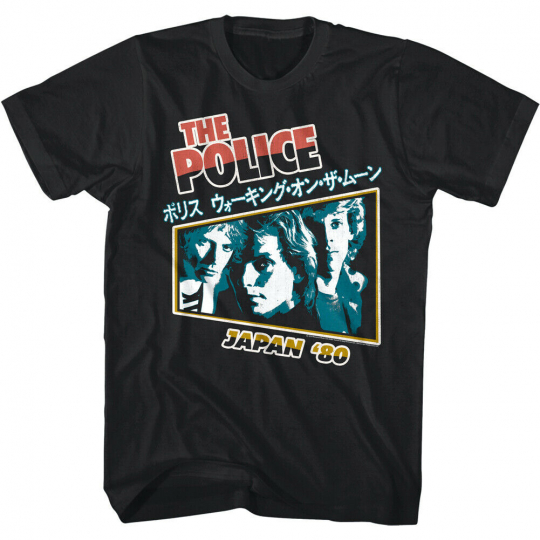 Sting & The Police Reggatta de Blanc Japan Tour 1980 Men's T Shirt Rock Band Top