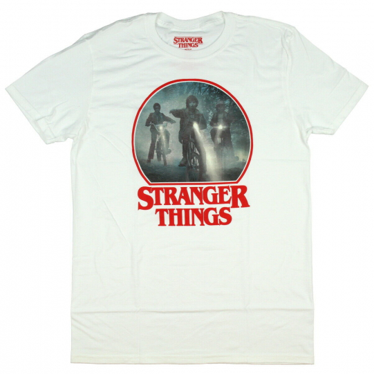 Stranger Things Men's Bike Ride Mike Dustin Lucas Graphic T-Shirt