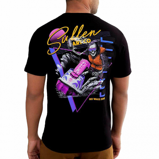 Sullen Men's No Wake Zone Standard Short Sleeve T Shirt Jet Black Clothing Ap...