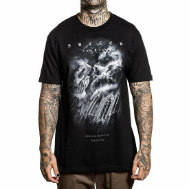 Sullen Men’s Parvainis Standard Short Sleeve T Shirt Black Artist Domantas Pa…