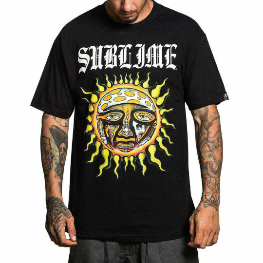 Sullen x Sublime Men's Opie Sun T Shirt Black Clothing Apparel Opie Ortiz Tee...