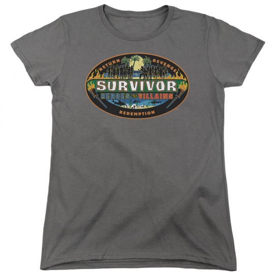 Survivor TV Show HEROES vs. VILLAINS Logo Licensed Women's T-Shirt All Sizes