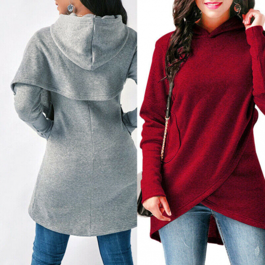 Sweater Hoodies Sweatshirt Tops Pullover Long Sleeve Womens Dress Jumper Hooded