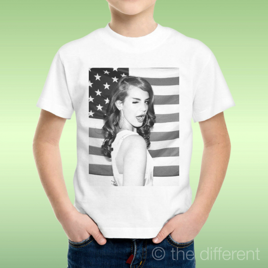 T-Shirt Child Boy Lana Del Rey Flag America Occhiolinoidea Gift
