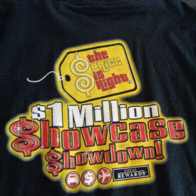 THE PRICE IS RIGHT Game Show LARGE T Shirt ONE MILLION DOLLAR SHOWCASE SHOWDOWN