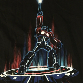 Teefury Unmarked Transformers Prime Tron Logo Limited Run Shirt Size S