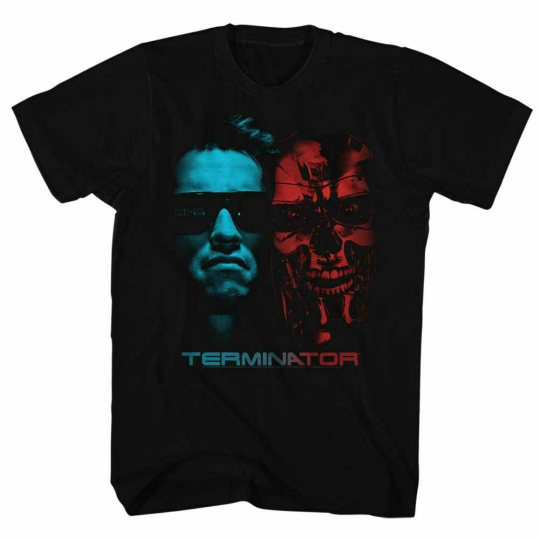 Terminator Face Off Black Adult T-Shirt