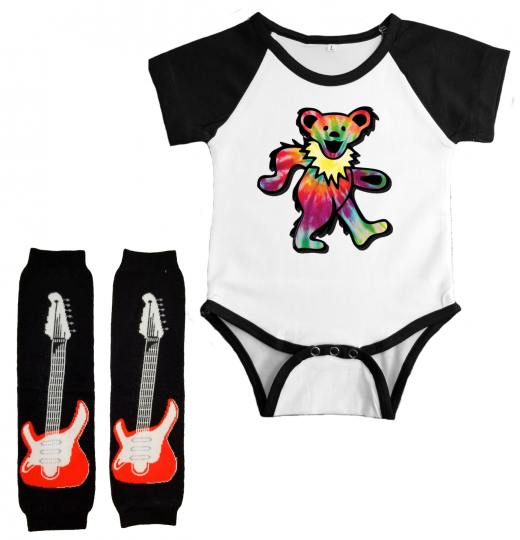 The Grateful Dead Bear Infant Bodysuit Outfit Baby Leg Warmers Set Shower Gift