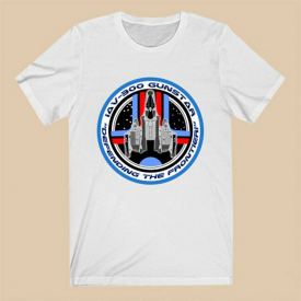 The Last Starfighter Gunshoot Space Ship Logo Men’s White T-Shirt Size S to 3XL