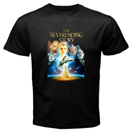 The Neverending Story Movie Logo Men's Black T-Shirt Size S-3XL