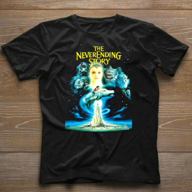 The Neverending Story Movie Poster  T Black All Sizes  ,Tee Shirt  ,Gift Vintage