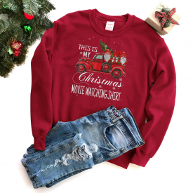 This Is My Christmas Movie Watching with Gnome Pickup Truck Long Sleeve T-shirt