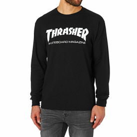 Thrasher Men’s Skate Mag Long Sleeve T Shirt Black Clothing Apparel Tees T-Sh…