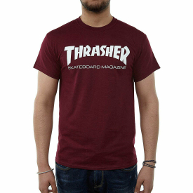 Thrasher Men’s Skate Mag Short Sleeve T Shirt Maroon Clothing Apparel Tees T-…