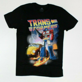 Transformers Back To The Future Parody 80’s Retro Black T-Shirt New! (4F2