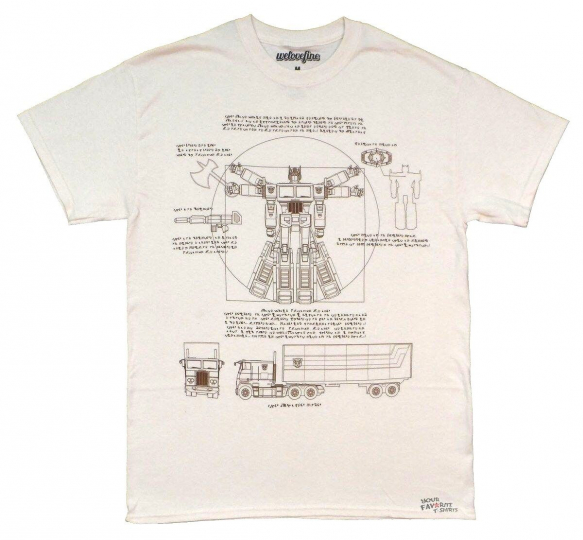 Transformers Vitruvian Optimus Prime Autobot Licensed Adult T Shirt