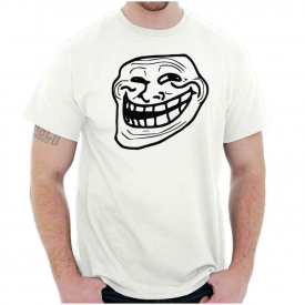 Troll Face Smiley Internet Funny Meme Gift Womens or Mens Crewneck T Shirt Tee