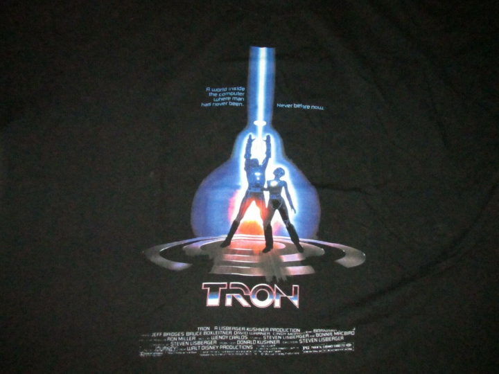 Tron Movie Poster T Shirt Sz 5XL 1982 Science Fiction Film Sci Fi Big And Tall