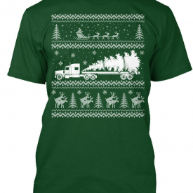 Truck Driver Christmas Hanes Tagless Tee T-Shirt