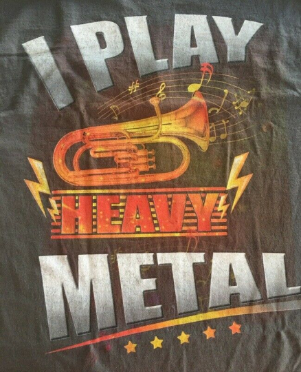 Trumpet I Play Heavy Metal T Shirt M Medium Gray 100% Cotton Music Graphic Tee