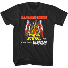 Twins Of Evil Movie Poster Men’s T Shirt New Era Of Vampires Hammer Horror Film