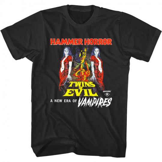 Twins Of Evil Movie Poster Men's T Shirt New Era Of Vampires Hammer Horror Film