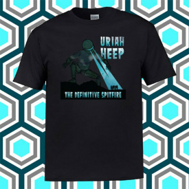 Uriah Heep The Definitive Spitfire Men’s Black T-Shirt Size S M L XL 2XL 3XL