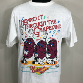 VTG 1987 California Raisins T Shirt Cartoon 80s 90s XL USA Grapevine Tee Changes