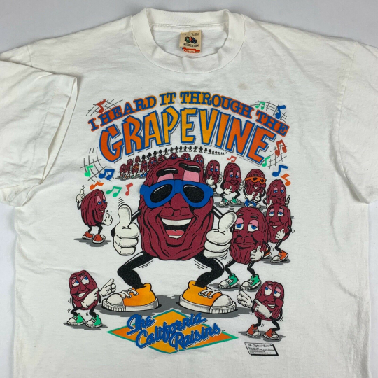 VTG 1987 California Raisins T-Shirt Mens Large  Heard It Through The Grapevine