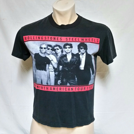 VTG 1989 Rolling Stones Steel Wheels Tour T Shirt 80s Concert Tee Thin Medium