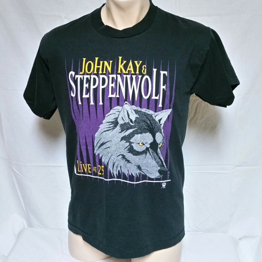 VTG 1996 John Kay & Steppenwolf Tour T Shirt Concert Rock Wolf Band 90s Large
