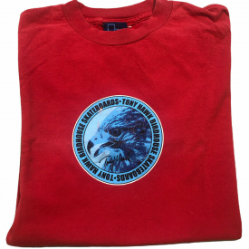 VTG 90s Birdhouse USA Tony Hawk Birdman Hawk Logo Skateboard Red T-Shirt M