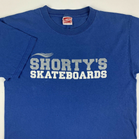 VTG 90’s Shorty’s Skateboards Short Sleeve T-Shirt Mens Large Blue White