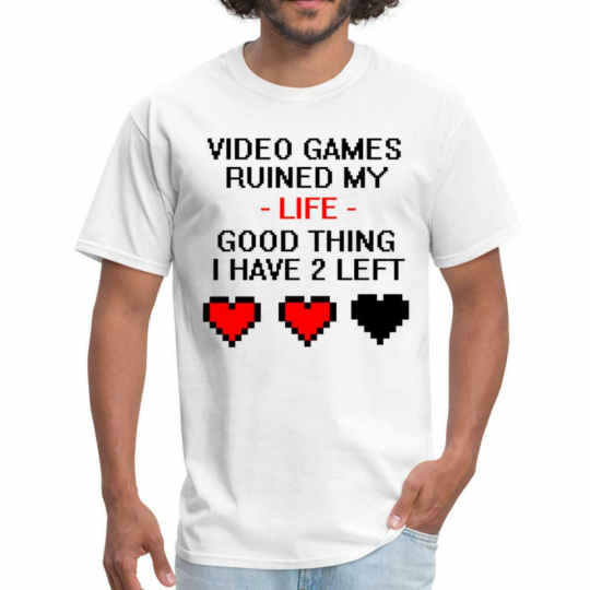 Video Games Ruined My Life Funny Quote Men's T-Shirt