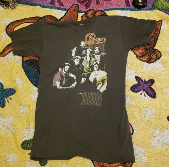 Vintage 1984 1985 Chicago Band 17 tour Concert t-shirt M Single Stitch USA Made